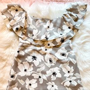Banana Republic Grey and White Floral Dress